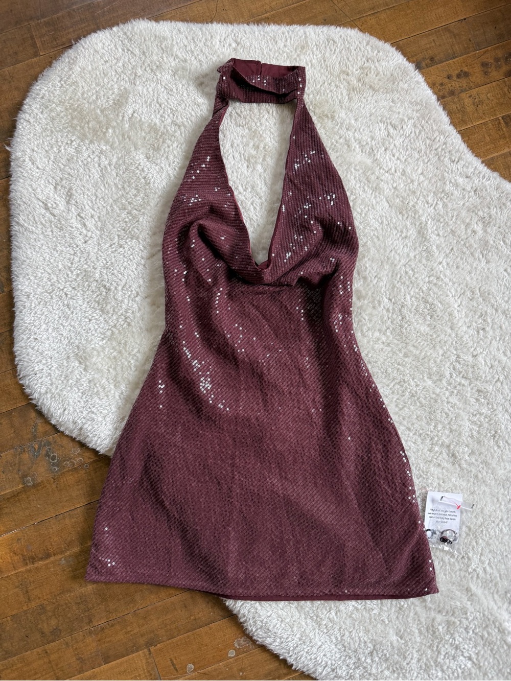 Reclaimed vintage sequin halter mini dress